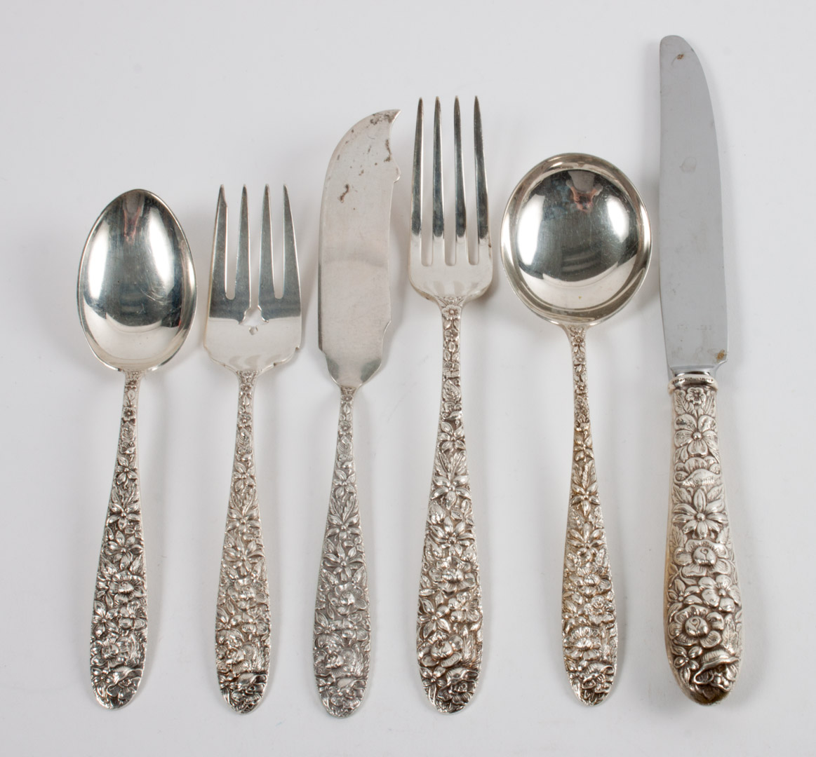 Appraisal: Manchester Southern Rose sterling flatware comprising pieces including knives stainless