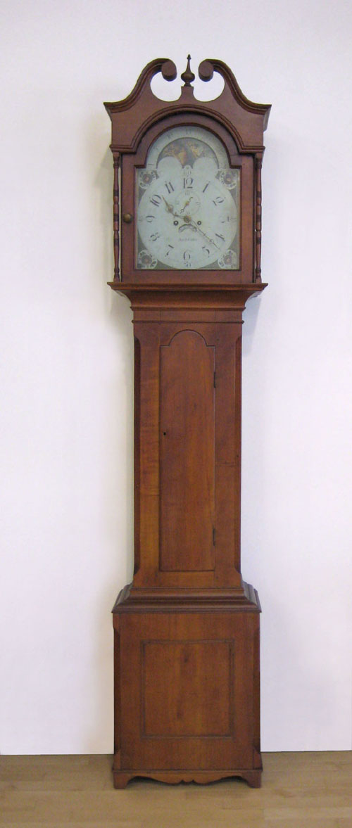 Appraisal: Rare Norristown Pennsylvania cherry tall clock ca by Jacob Detweiler