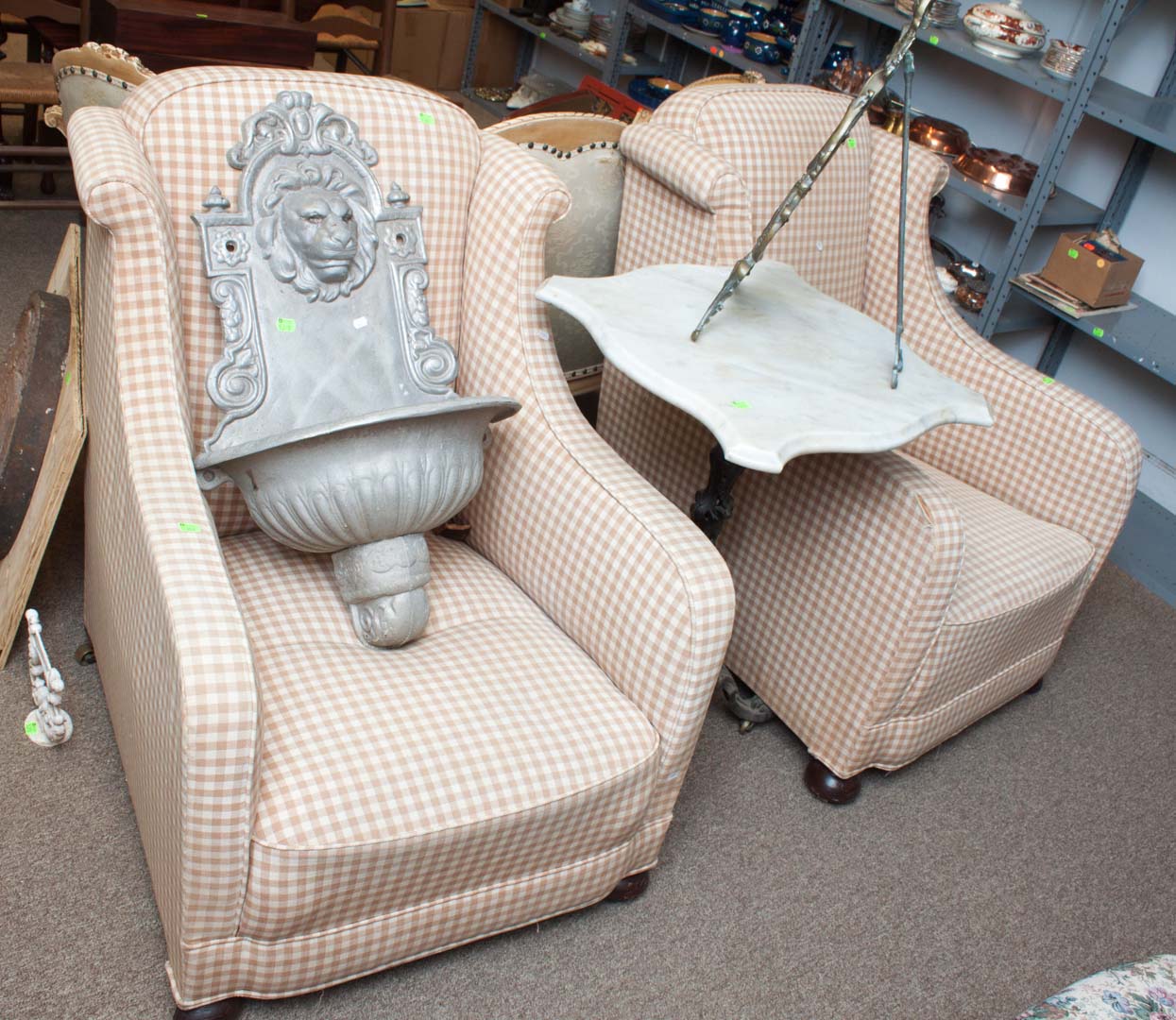 Appraisal: Pair of Edwardian upholstered armchairs