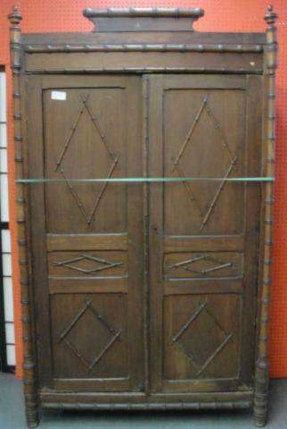 Appraisal: Victorian Bamboo Door Armoire As is Dimensions w x d