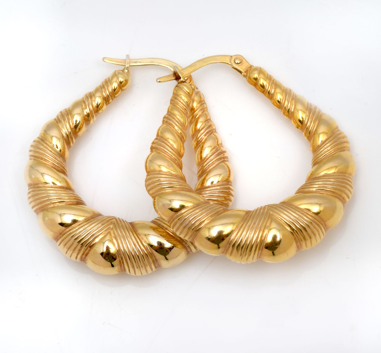 Appraisal: K ITALIAN HOOP EARRINGS K yellow gold Italian hoop earrings