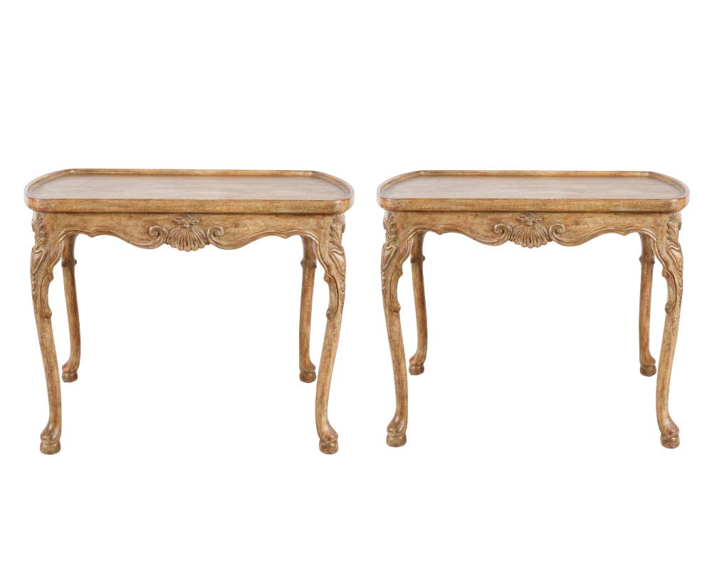 Appraisal: PAIR OF REGENCE PROVINCIAL-STYLE SIDE TABLES th century unsigned inches