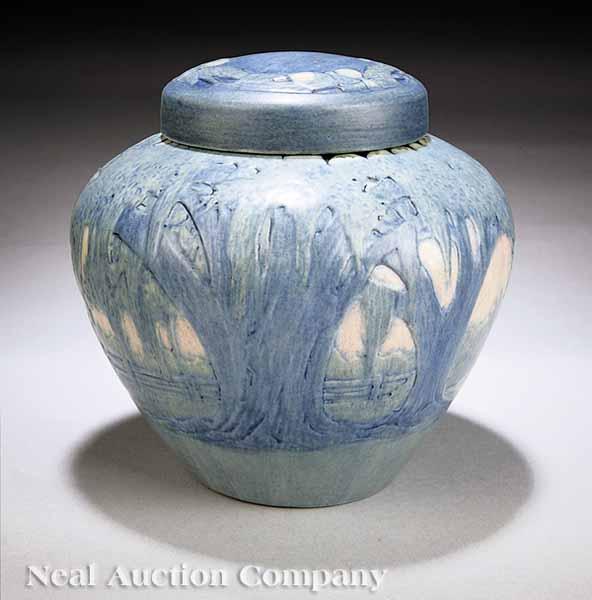 Appraisal: A Newcomb College Art Pottery Matte Glaze Covered Jar decorated