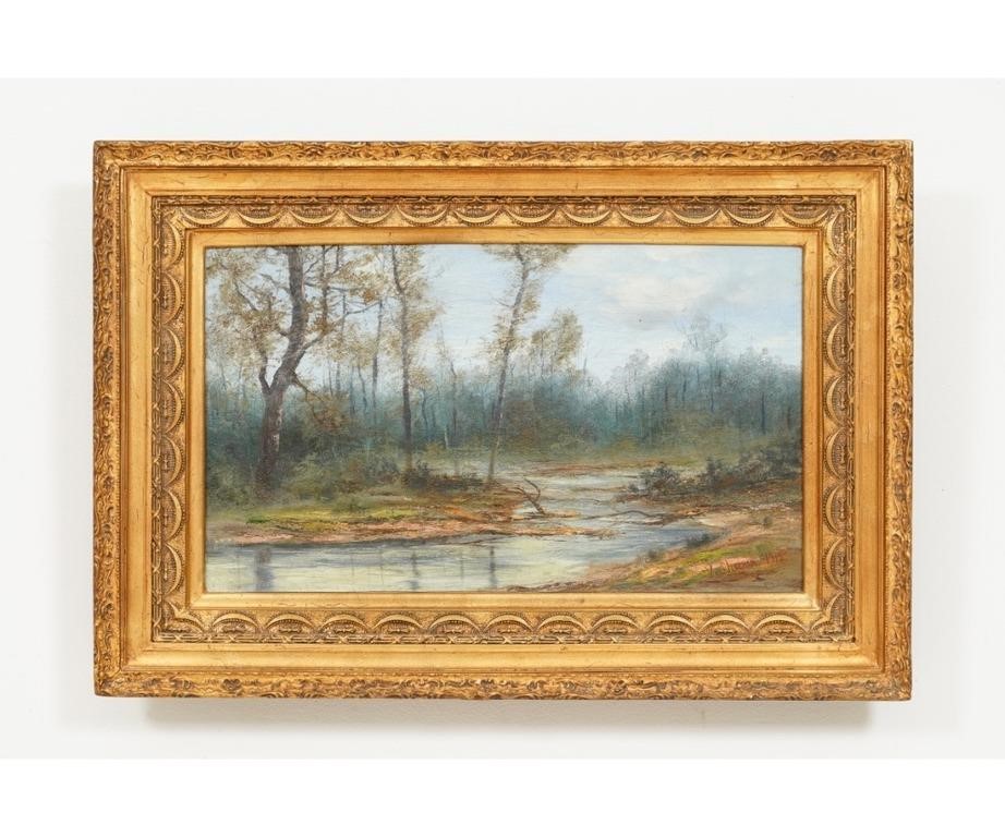 Appraisal: Victor Shearer - PA oil on canvas late fall landscape