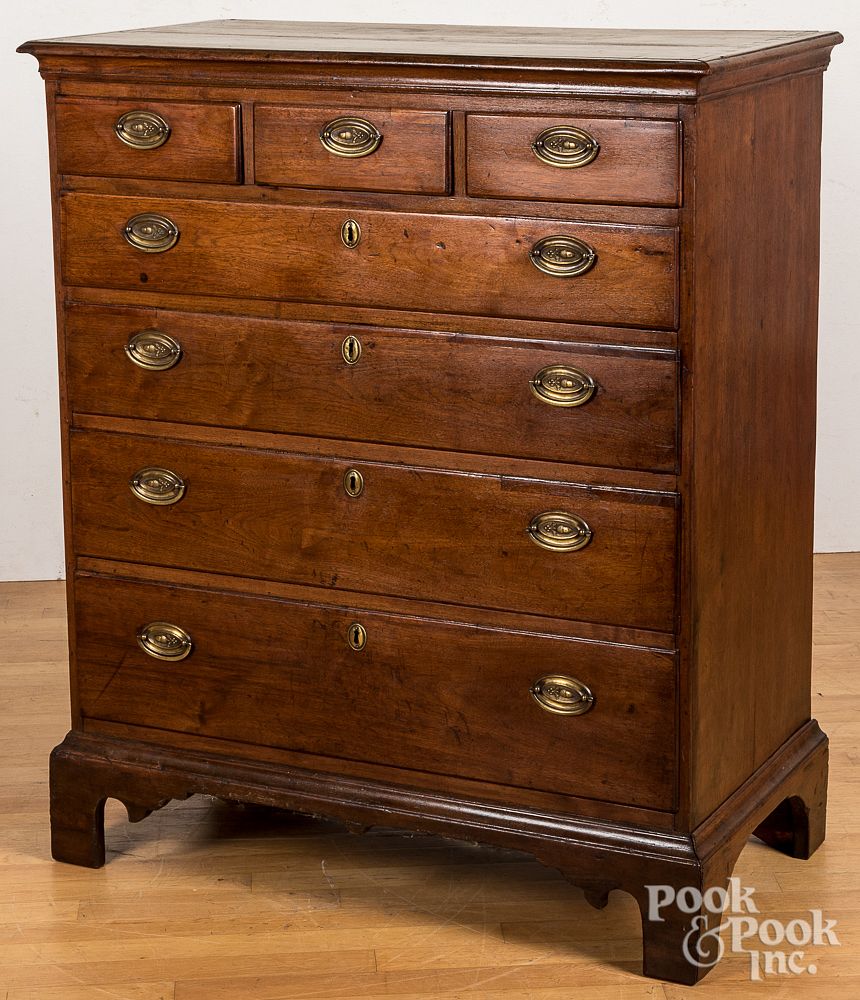 Appraisal: Pennsylvania Chippendale walnut chest of drawers Pennsylvania Chippendale walnut chest