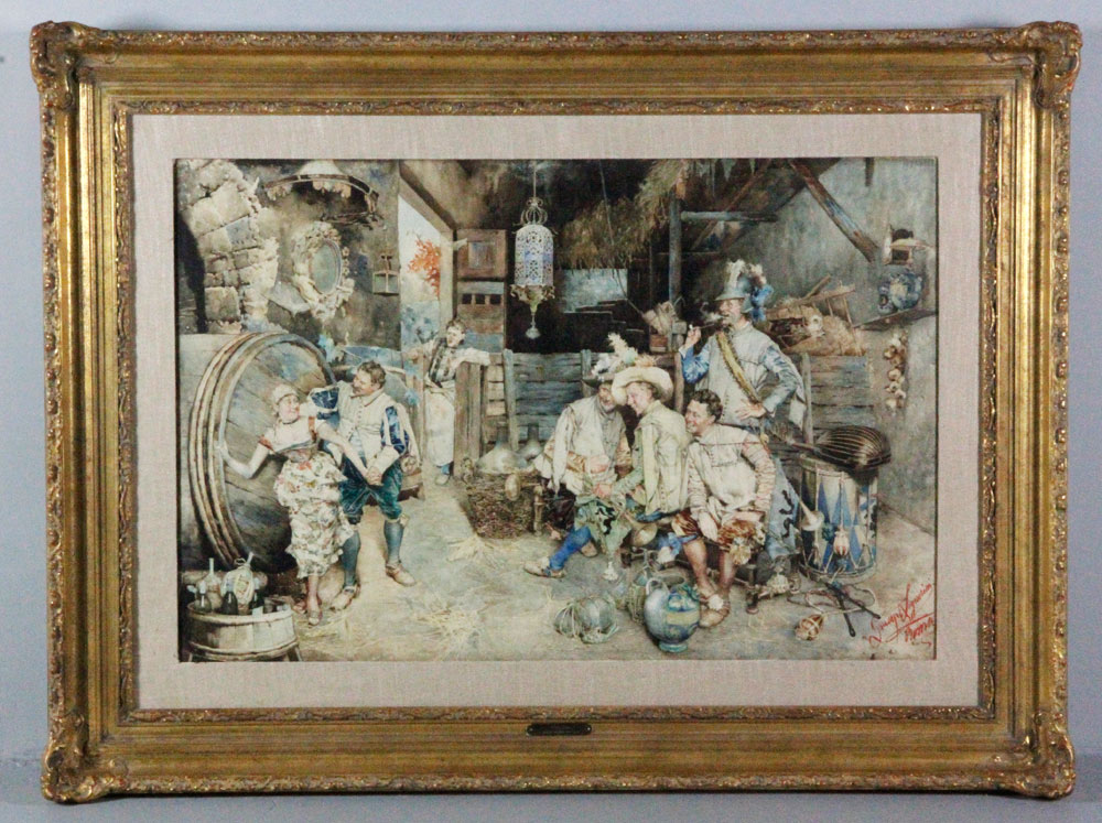 Appraisal: A - Signorini Tavern Scene W C Giuseppe Sigorini Italian