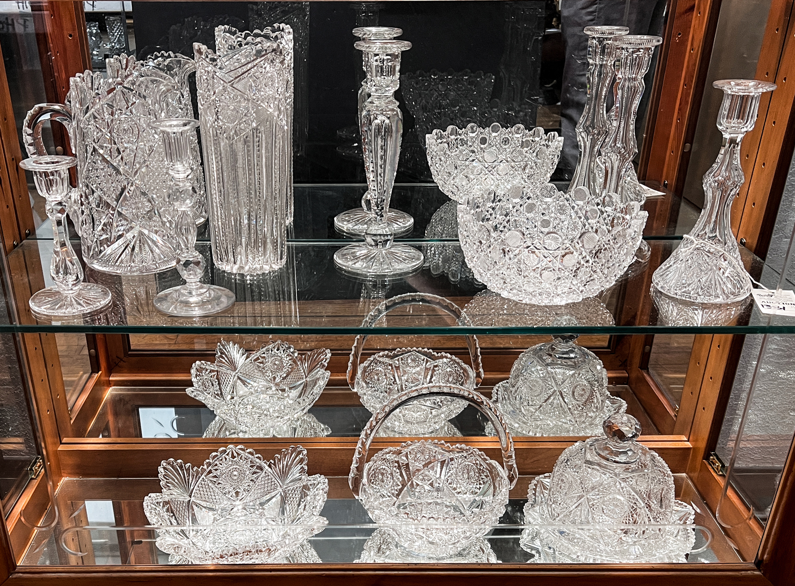 Appraisal: PC AMERICAN CUT CRYSTAL COLLECTION Comprising - Covered Cheese dish