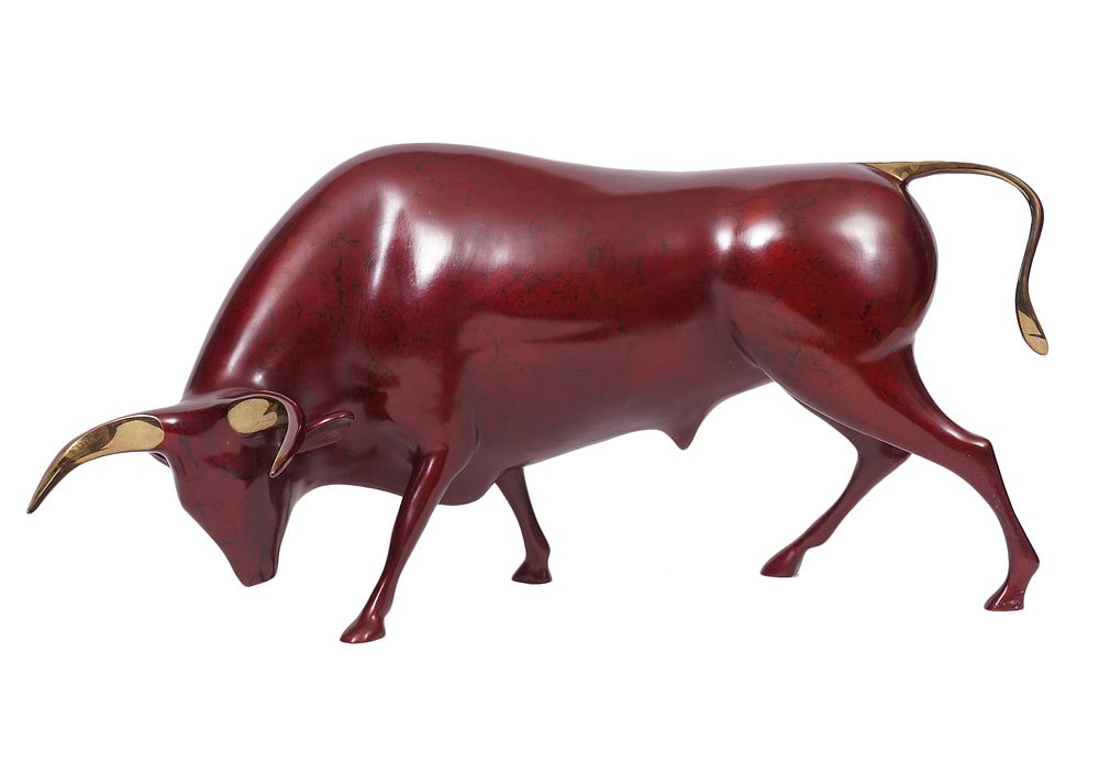 Appraisal: Large Loet Vanderveen 'Toro' Bronze Bull Loet Vanderveen Holland -