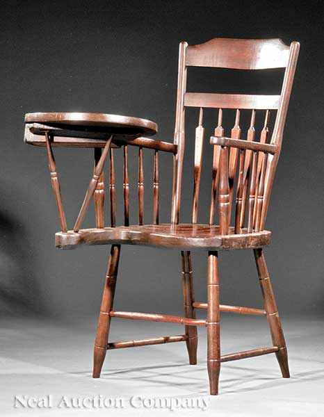 Appraisal: A Rare American Federal Walnut Writing Chair early th c