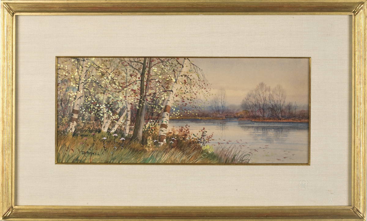 Appraisal: JOHN JESSE FRANCIS AMERICAN - BIRCHES BESIDE A LAKE Watercolor