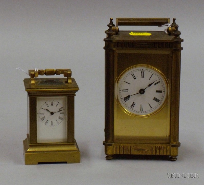 Appraisal: Two French Carriage Clocks the first a brass and beveled