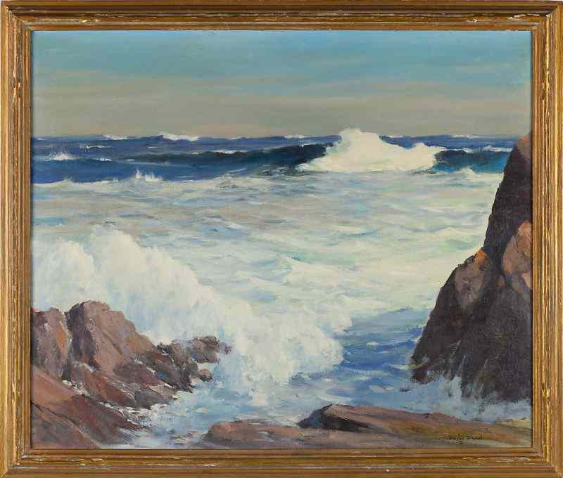 Appraisal: George W Dinckel OH MA - Seascapeoil on canvas signed