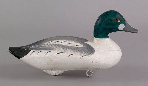 Appraisal: Goldeneye duck decoy attributed to R Madison Mitchell mid th