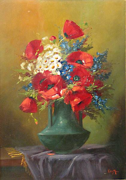 Appraisal: Tilly Moes Dutch - A still life with field poppies