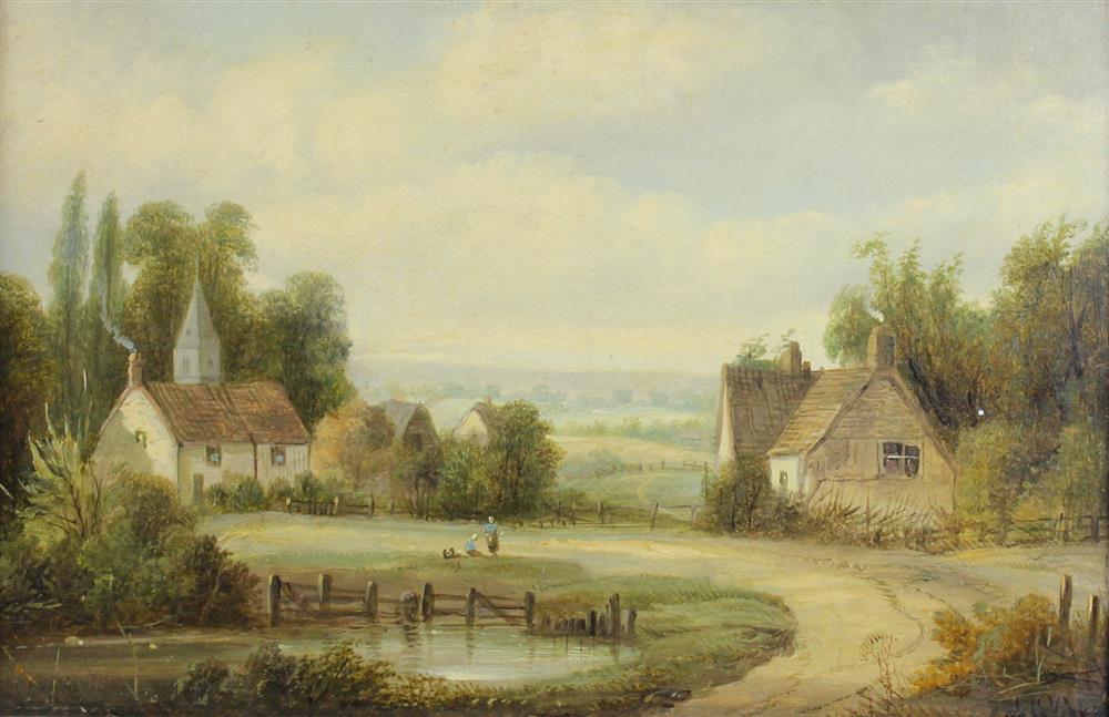 Appraisal: ALFRED H VICKERS BRITISH TH CENTURY COUNTRY SCENE Oil on