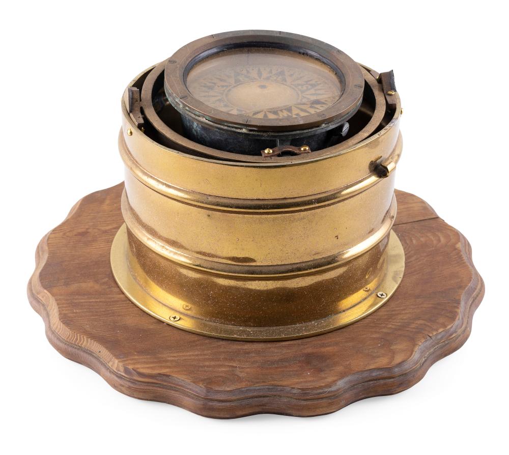 Appraisal: BRASS BINNACLE COMPASS INTERIOR FIRST QUARTER OF THE TH CENTURY