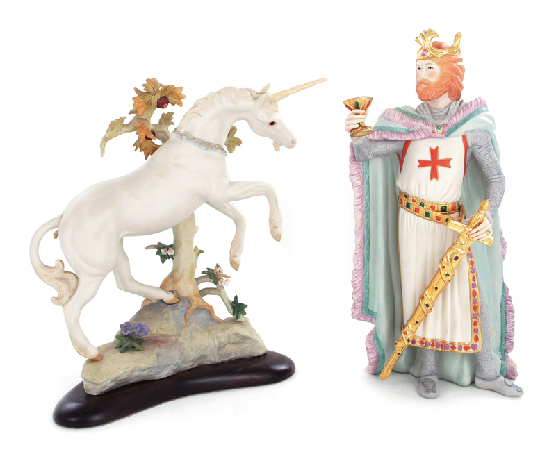 Appraisal: Cybis King Richard and Unicorn H and pcs Provenance West