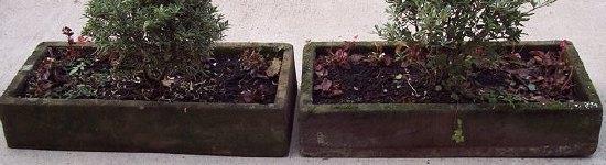 Appraisal: A pair of rectangular stone troughs cm x cm x