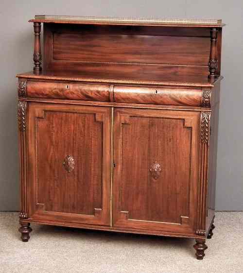 Appraisal: A William IV mahogany chiffonier the upper part with shelf