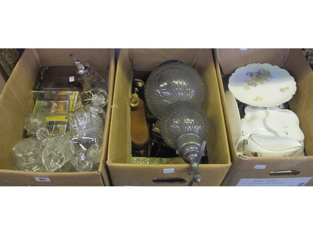 Appraisal: Three boxes of bric-a-brac glass ceramics etc