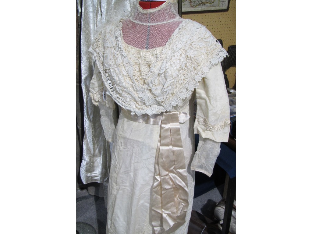 Appraisal: Lot comprising two antique wedding dresses