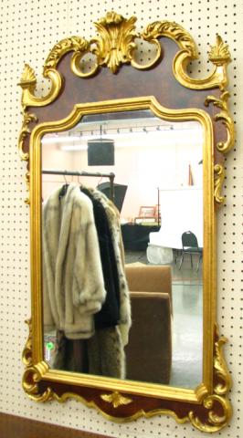 Appraisal: Period style wall mirror Italian made faux burl finish with