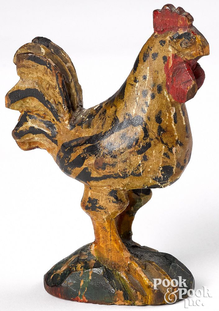 Appraisal: Wilhelm Schimmel carved and painted rooster Wilhelm Schimmel Cumberland Valley