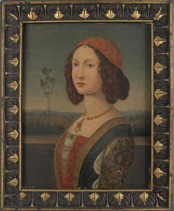 Appraisal: Old Masters style oil on panel portrait of a woman