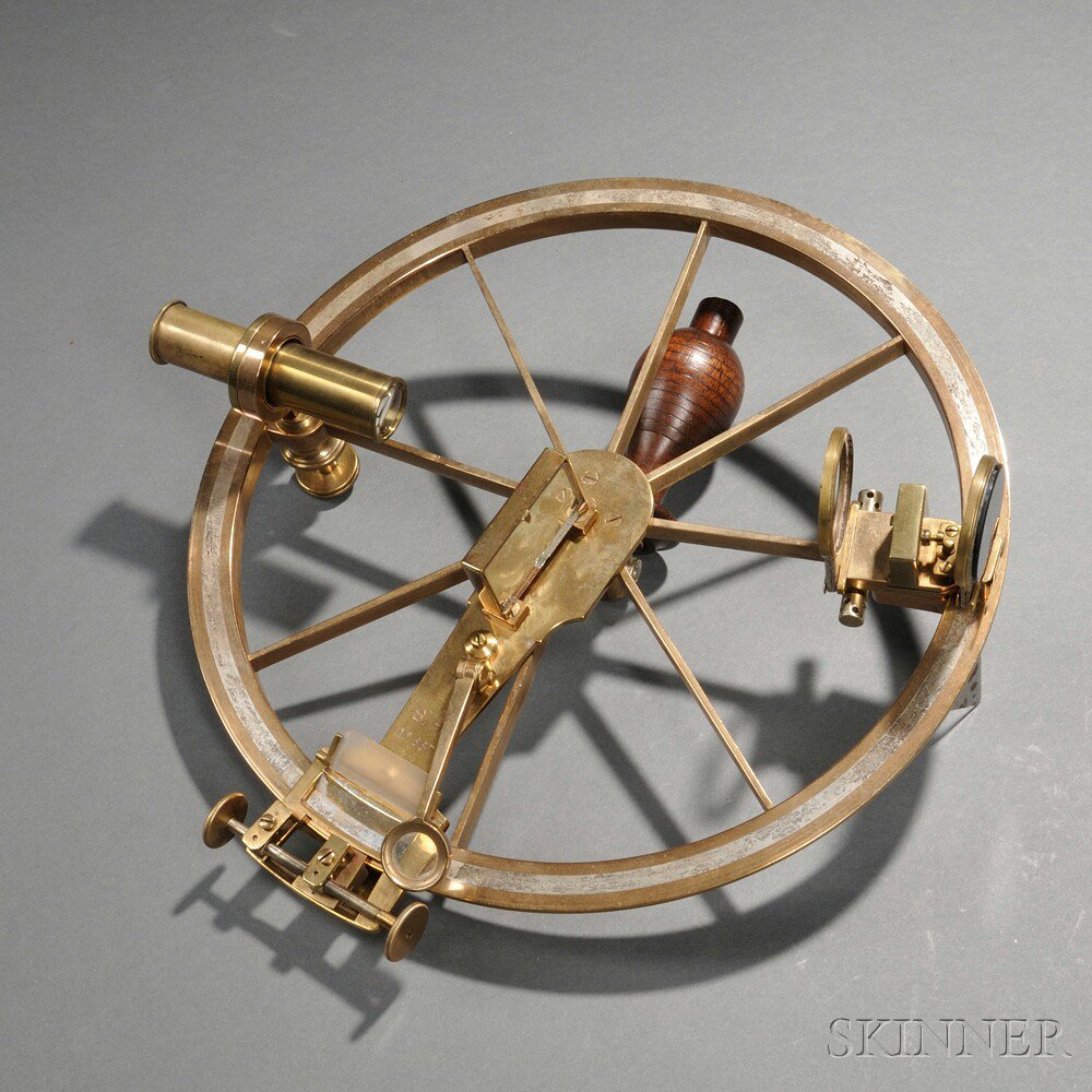 Appraisal: Brass Reflecting Circle an eight-spoke -in wheel with stationary eyepiece