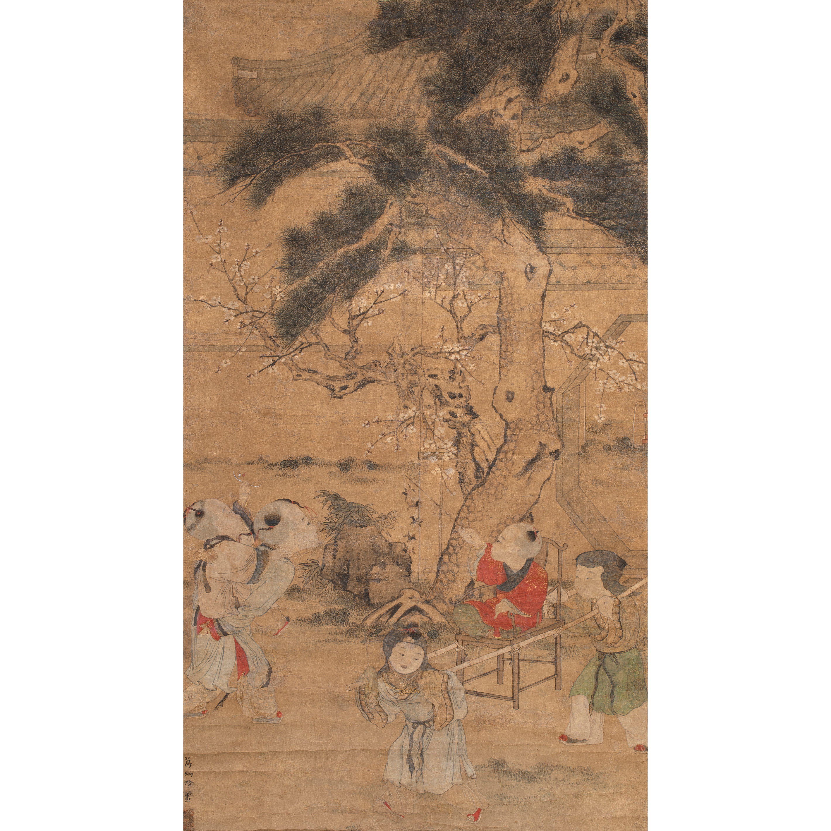 Appraisal: GE BINGZHEN TH CENTURY - CHILDREN Ge Bingzhen Qing dynasty