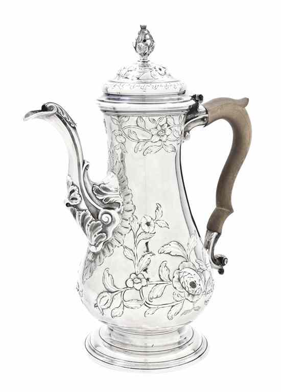 Appraisal: A George III Silver Coffee Pot Thomas Whipham Charles Wright