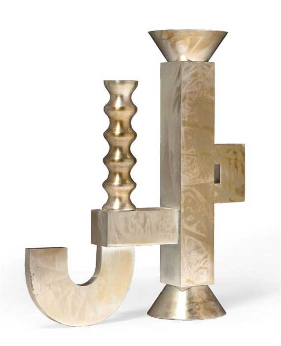 Appraisal: GREGORI GIORGIO - CANDLESTICK Milano for Alchimia Metal Marked Museo