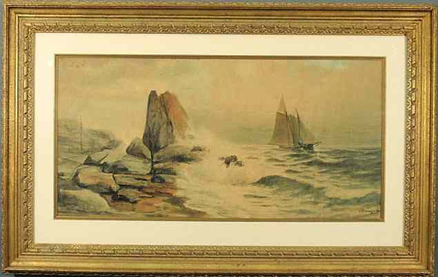 Appraisal: Weber Otis S American active th th c watercolor seascape