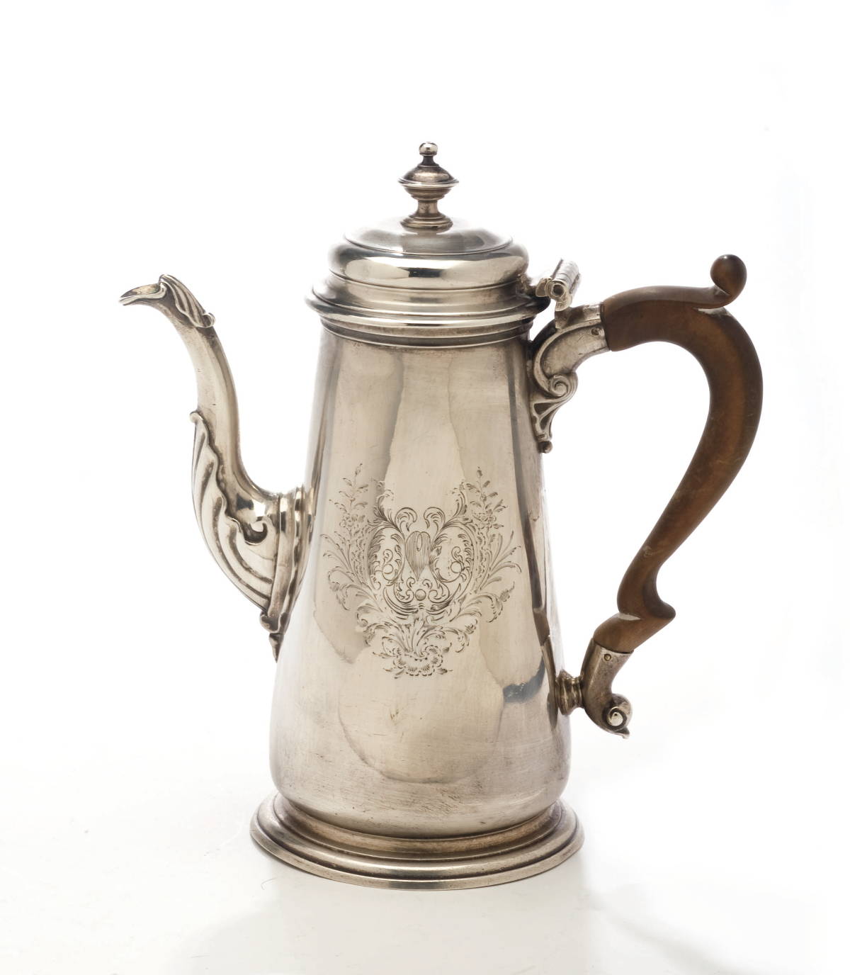 Appraisal: GEORGE II SILVER CHOCOLATE POT LONDON POSSIBLY JOHN SWIFT Of