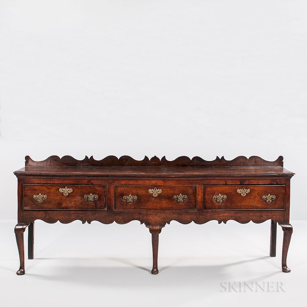 Appraisal: Oak Queen Anne Sideboard Oak Queen Anne Sideboard England th