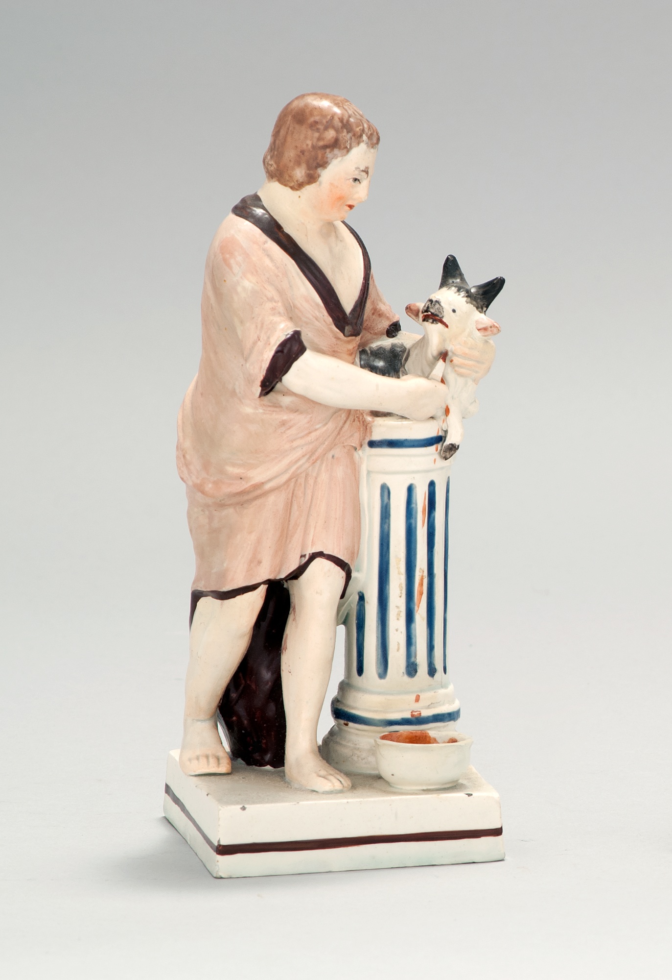 Appraisal: CIRCA LEEDS POTTERY FIGURE depicting a Biblical patriarch sacrificing a