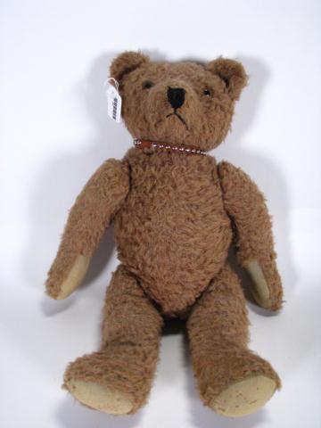 Appraisal: Antique Mohair Jointed Bear '' tall with felt pads on