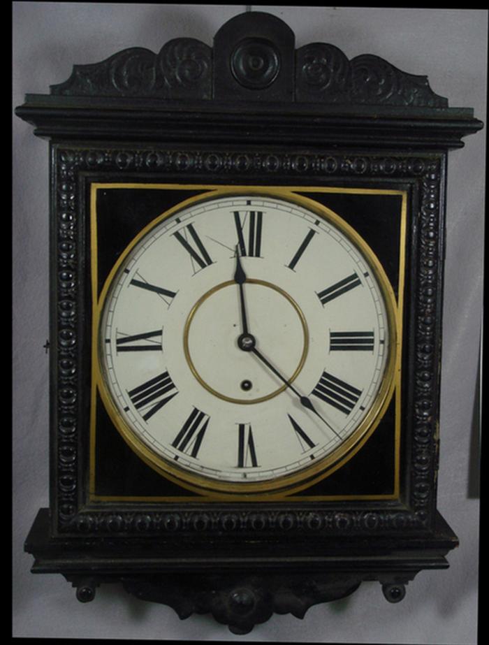 Appraisal: Waterbury Lyceum wall clock spring time only dial black painted