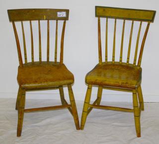 Appraisal: pair of Randolph VT original ptd dec plank seat chairs