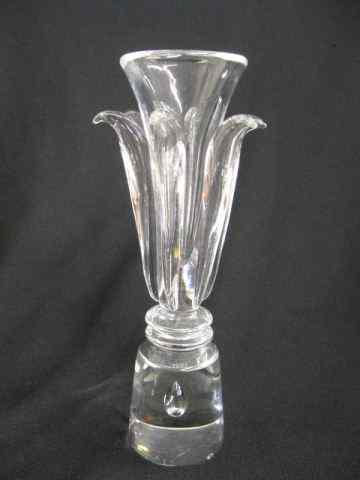 Appraisal: Steuben Crystal Candlestick flower petal style teardrop in base ''