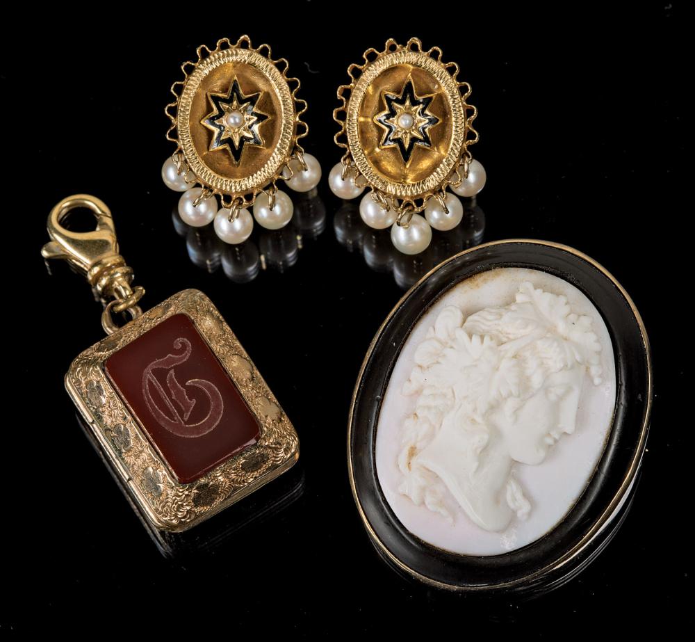 Appraisal: Group of Jewelry in the Victorian Taste incl pair of