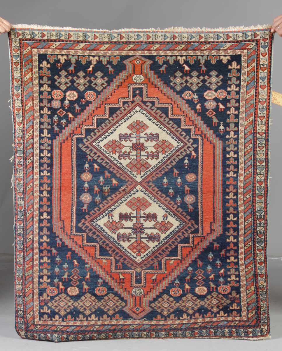 Appraisal: Caucasian Rug Condition Some wear small tear Dimensions ' ''