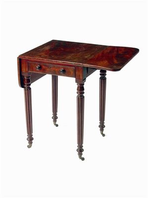 Appraisal: A Regency mahogany work table the twin flap top above