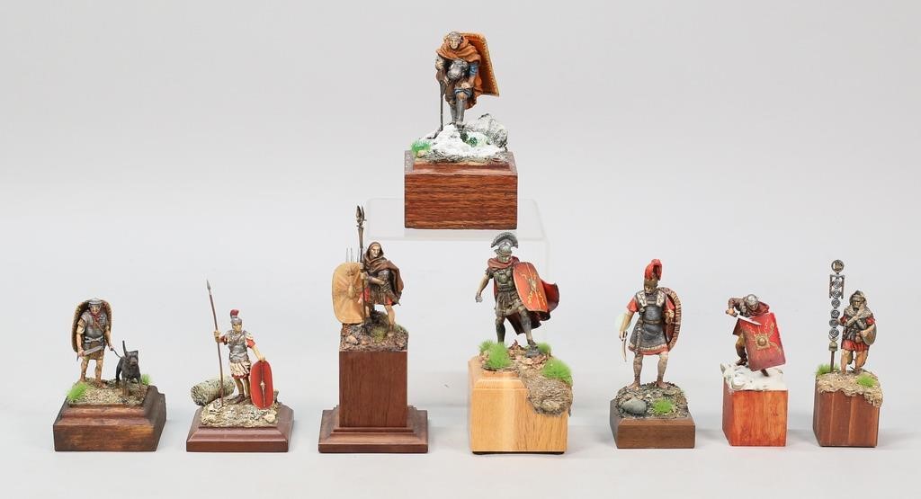 Appraisal: hand painted metal toy soldier figurines including Andrea and Pegaso