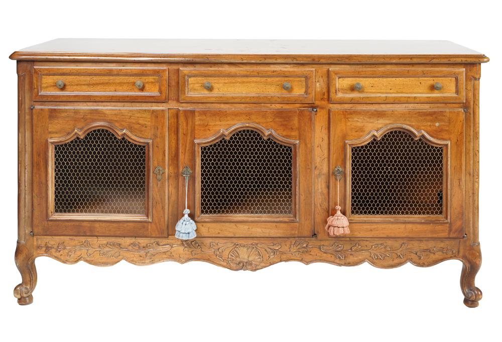 Appraisal: PROVINCIAL-STYLE BUFFET th century stamped Made In Italy having three