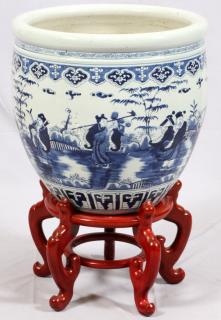 Appraisal: CHINESE BLUE WHITE PORCELAIN PLANTER CHINESE BLUE WHITE PORCELAIN PLANTER