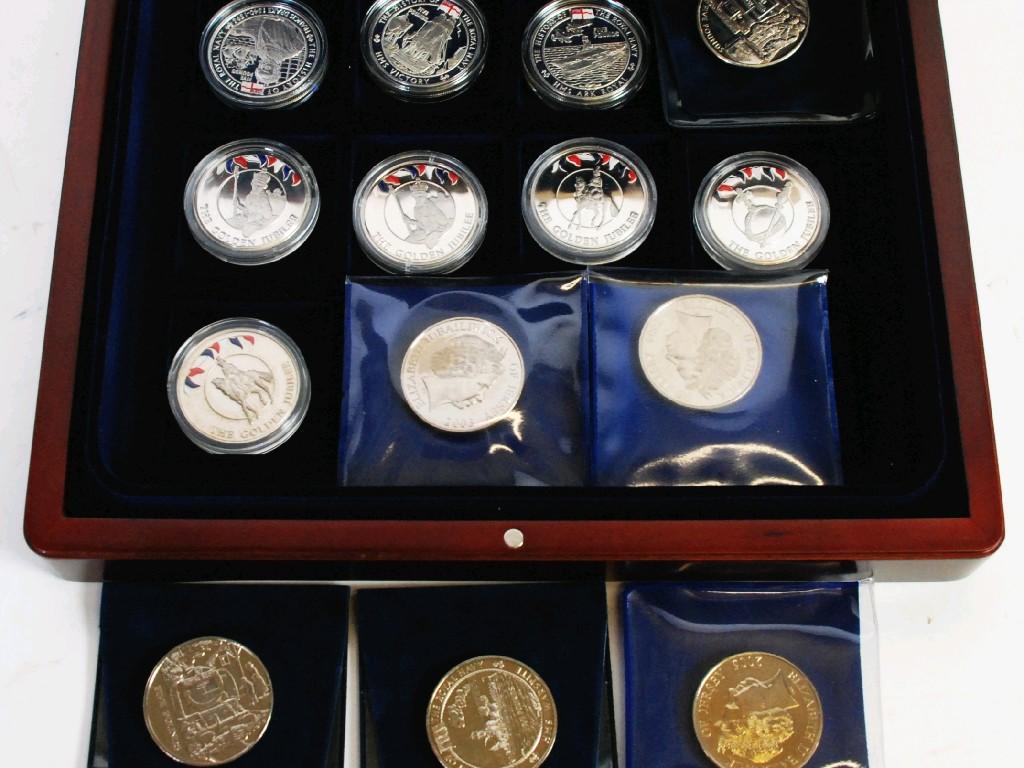 Appraisal: THREE PROBABLY SILVER PROOF COINS 'HISTORY OF THE ROYAL NAVY'