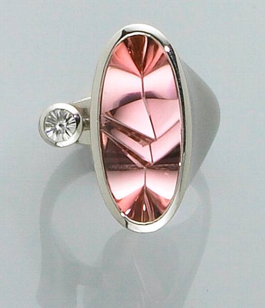 Appraisal: Pink Tourmaline and Diamond Ring Designed by Tom Munsteiner Idar-Oberstein