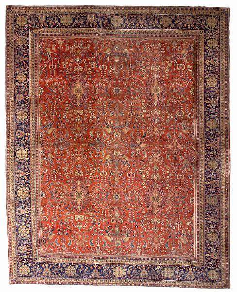 Appraisal: A Mohtasham Kashan carpet Central Persia circa size approximately ft