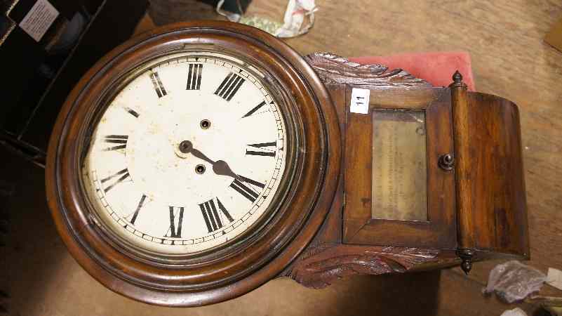 Appraisal: A th Century American Walnut Drop Dial Wall Clock by